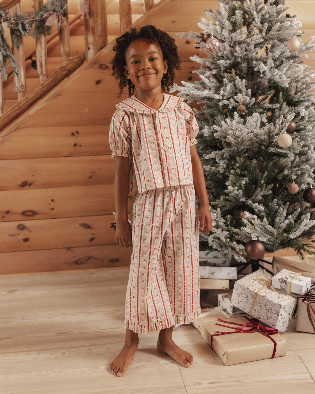 Rylee + Cru Ruffle Pajamas - Candy Cane Lane