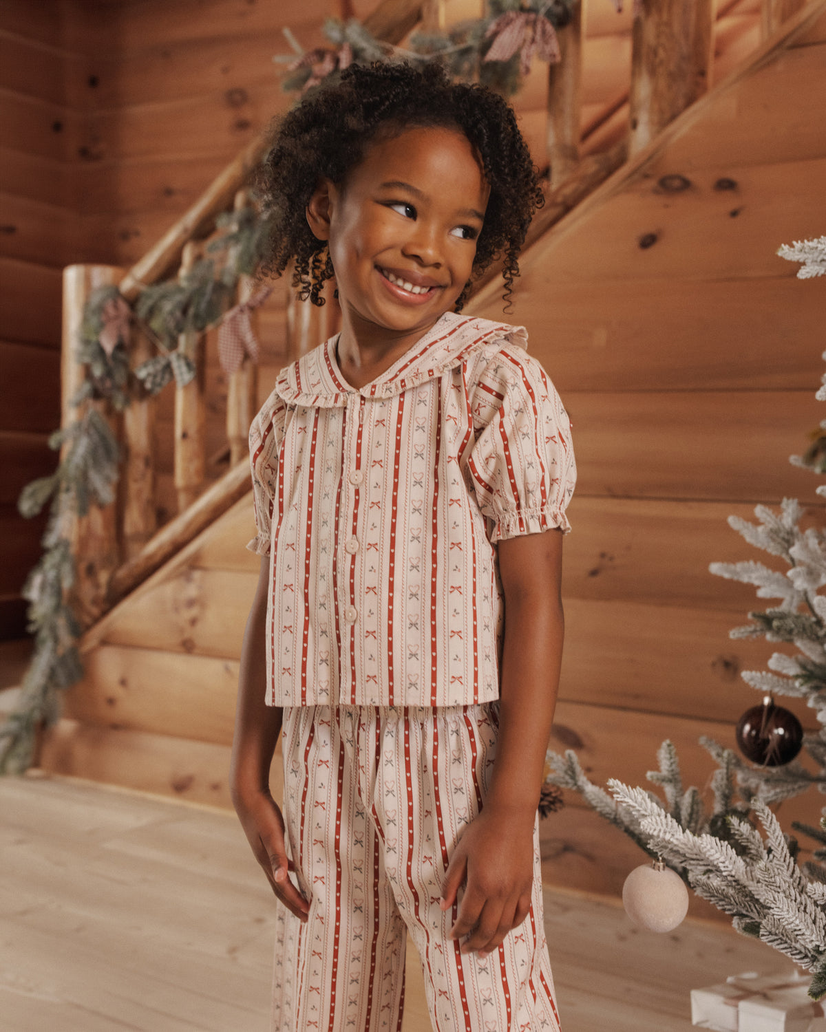 Rylee + Cru Ruffle Pajamas - Candy Cane Lane