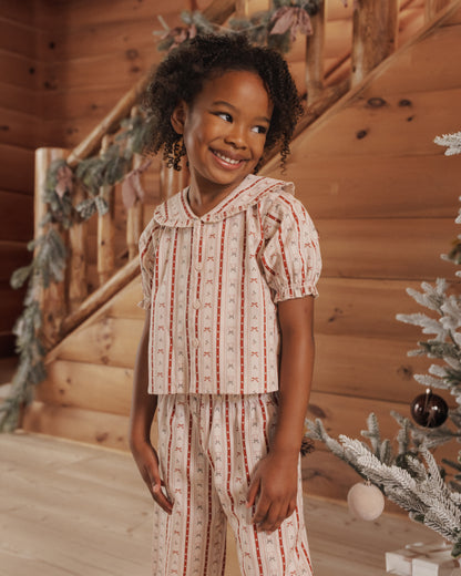 Rylee + Cru Ruffle Pajamas - Candy Cane Lane