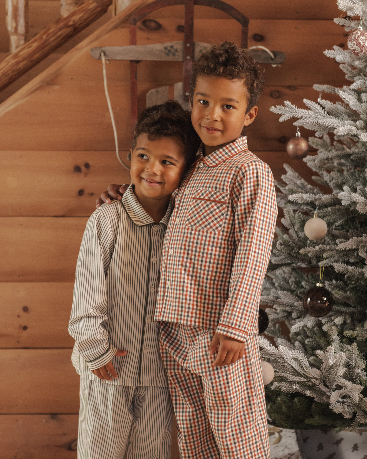 Rylee + Cru Long Sleeve Pajamas - Evergreen Stripe