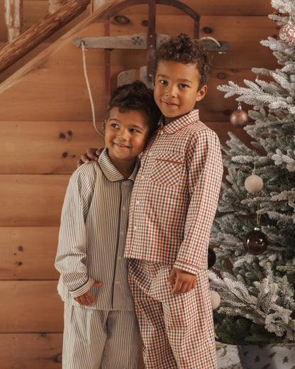 Rylee + Cru Long Sleeve Pajamas - Evergreen Stripe