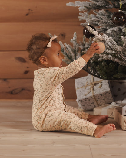 Rylee + Cru Organic Long John Pajamas - Holly Fleur