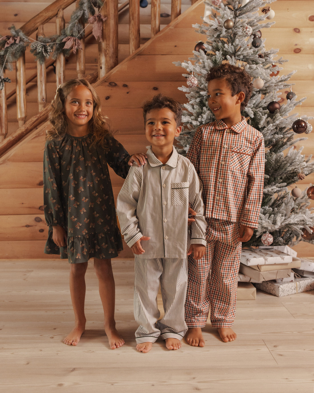 Rylee + Cru Long Sleeve Pajamas - Holiday Gingham