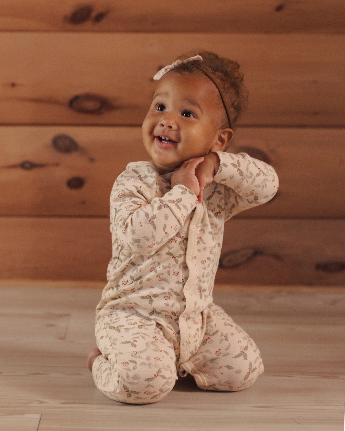 Rylee + Cru Organic Long John Pajamas - Holly Fleur