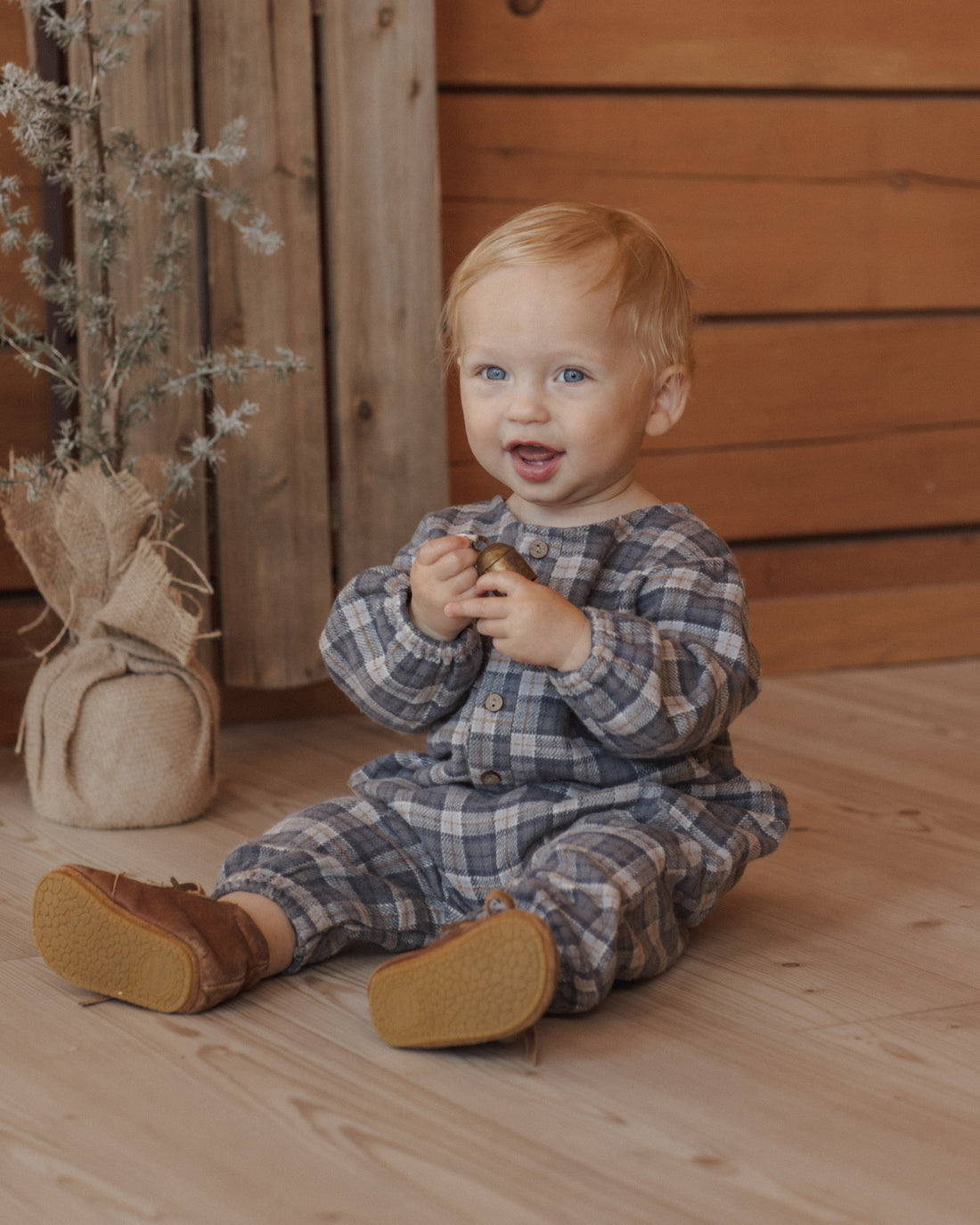 Rylee + Cru Relaxed Woven Jumpsuit - Winter Plaid