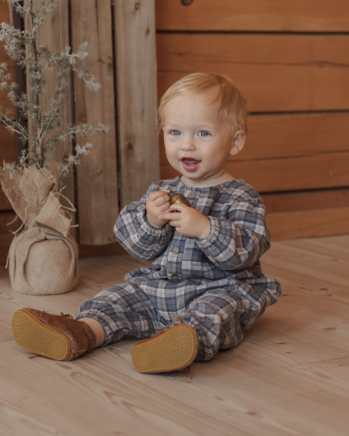 Rylee + Cru Relaxed Woven Jumpsuit - Winter Plaid