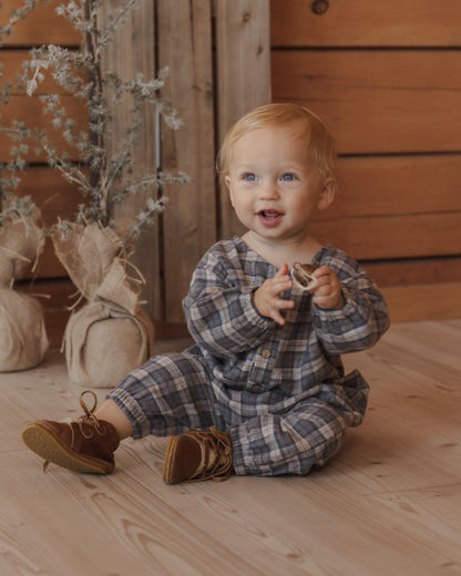 Rylee + Cru Relaxed Woven Jumpsuit - Winter Plaid