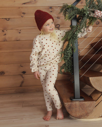 Rylee + Cru Spongey Knit Set - Ruby Dots