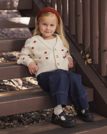 Rylee + Cru Boxy Crop Cardigan - Ruby Bobble