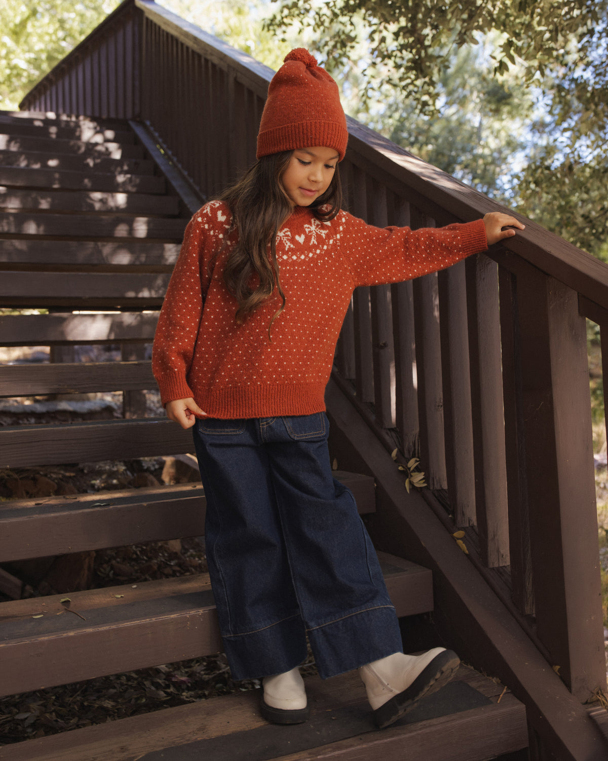 Rylee + Cru Fair Isle Sweater - Ruby