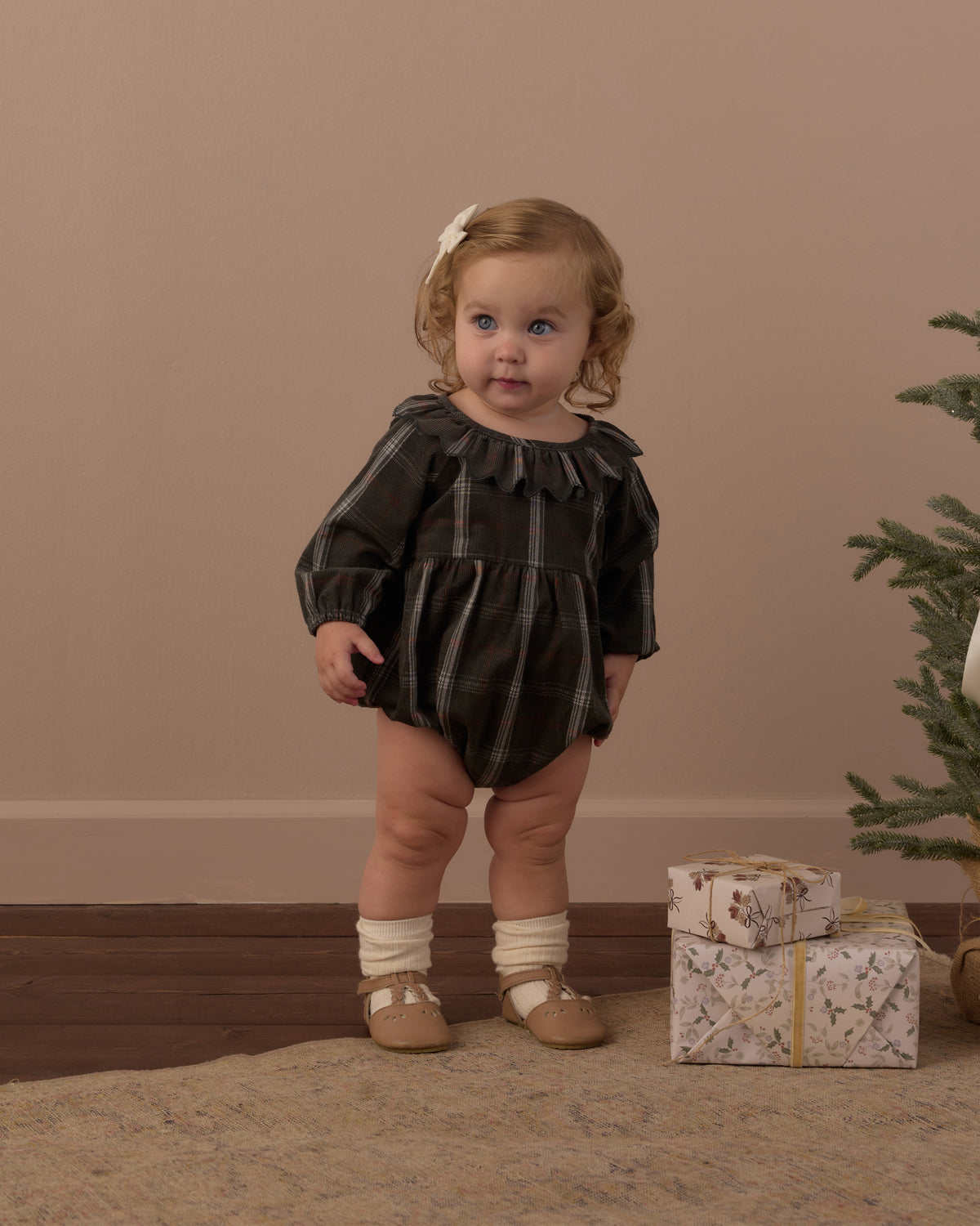 Rylee + Cru Freya Romper - Holiday Plaid