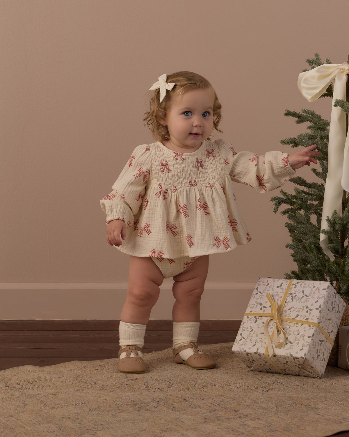 Rylee + Cru Sophia Top + Bloomer Set - Peppermint Bows