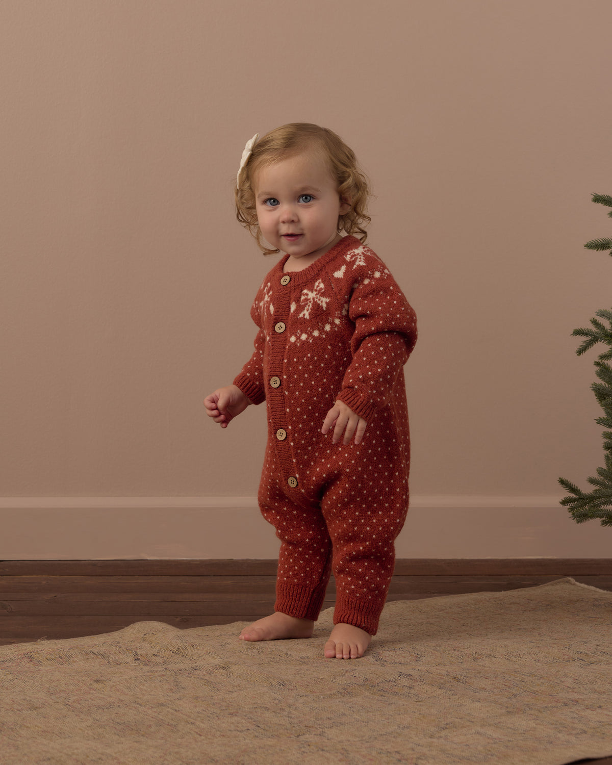 Rylee + Cru Fair Isle Romper - Ruby