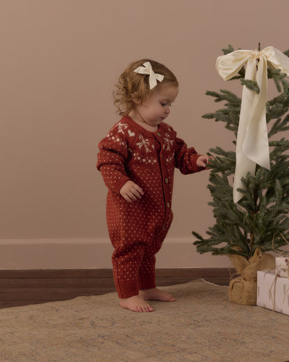 Rylee + Cru Fair Isle Romper - Ruby