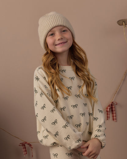 Rylee + Cru Spongey Knit Set - Evergreen Bows