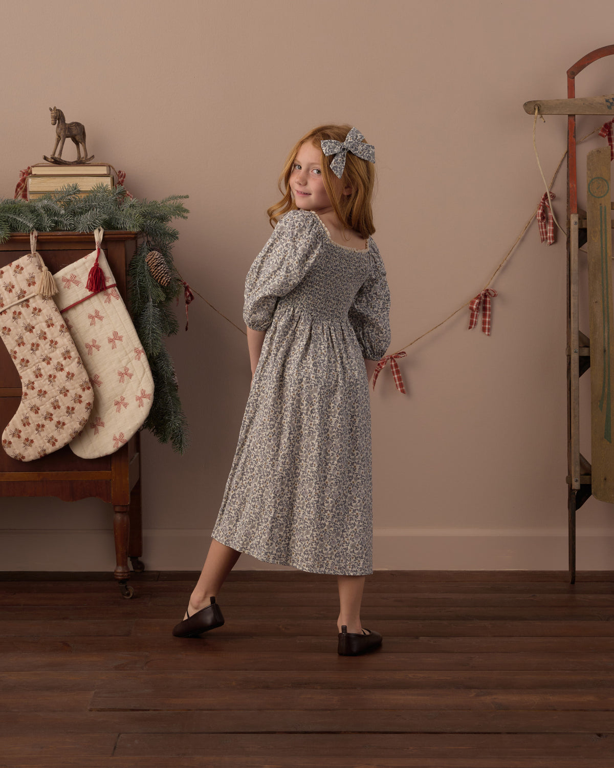 Rylee + Cru Della Dress - Slate Floral