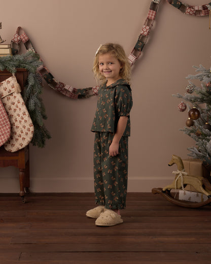 Rylee + Cru Ruffle Pajamas - Evergreen Bouquet