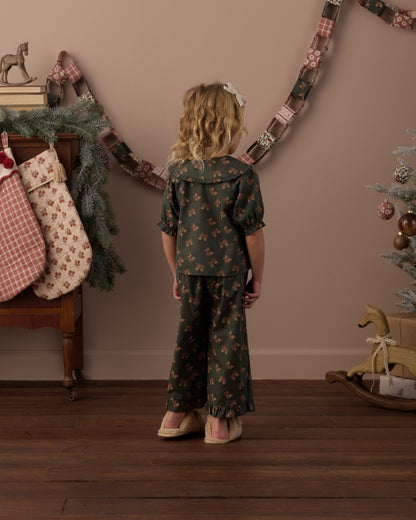 Rylee + Cru Ruffle Pajamas - Evergreen Bouquet