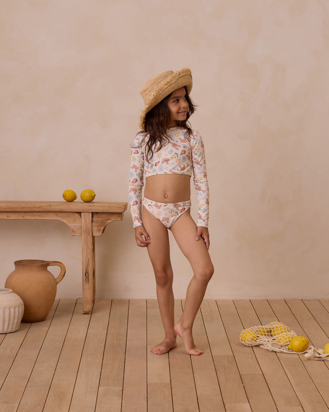 Rylee + Cru Crop Rashguard Set - Nautical