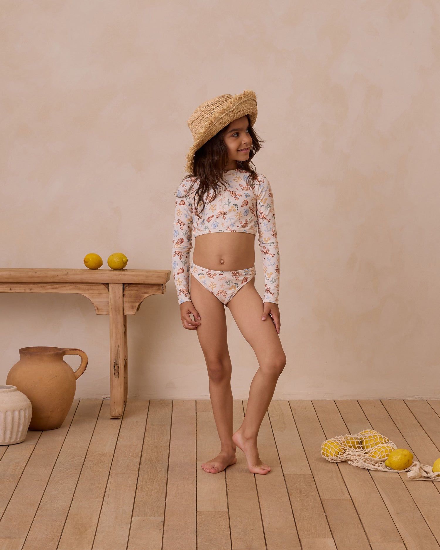 Rylee + Cru Crop Rashguard Set - Nautical
