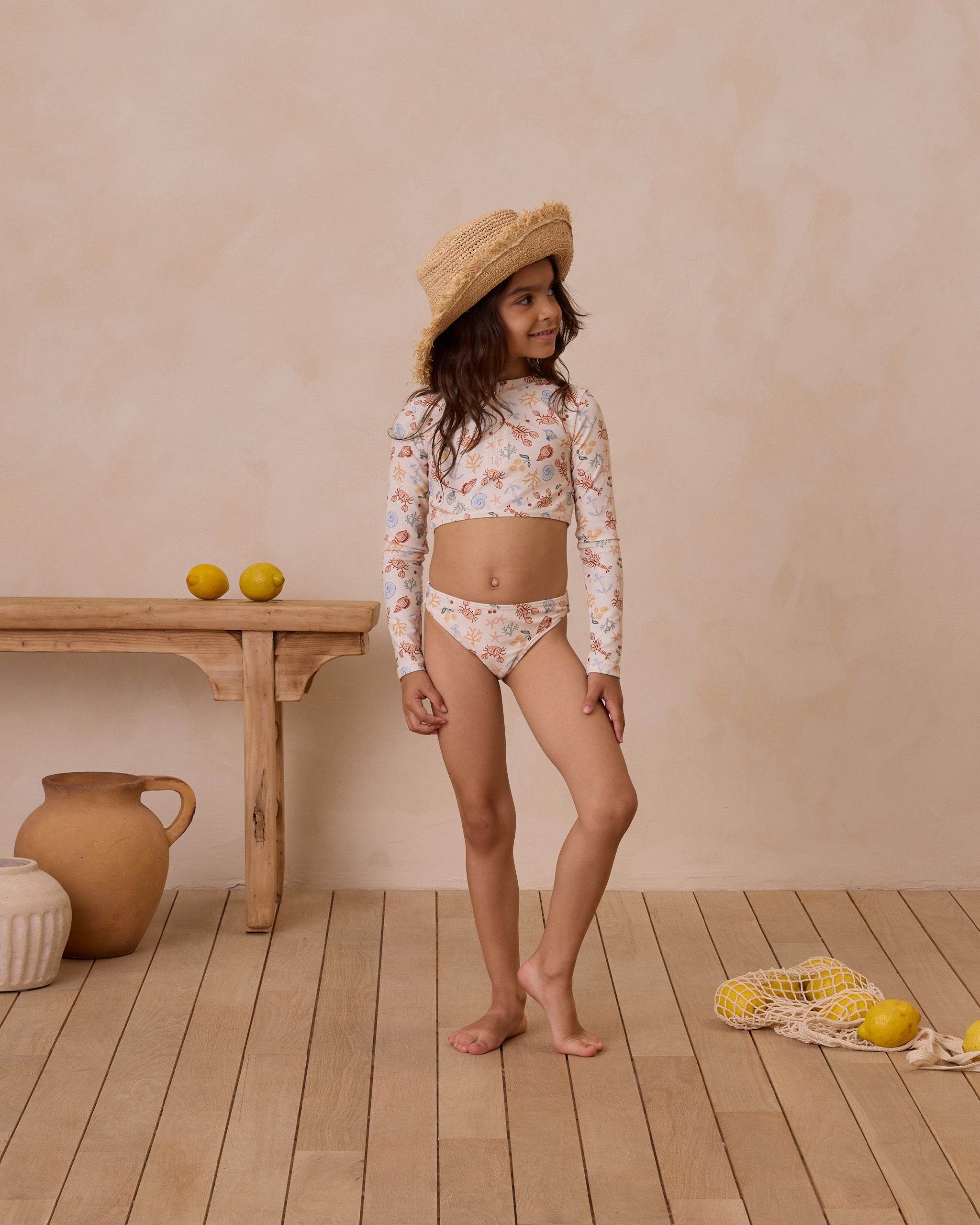 Rylee + Cru Crop Rashguard Set - Nautical