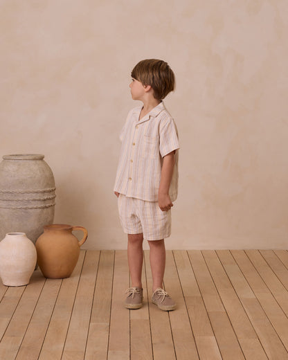 Rylee + Cru Lapel Collar Shirt- Summer Stripe