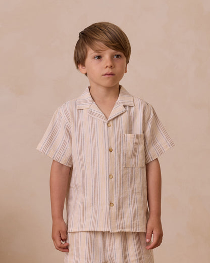 Rylee + Cru Lapel Collar Shirt- Summer Stripe