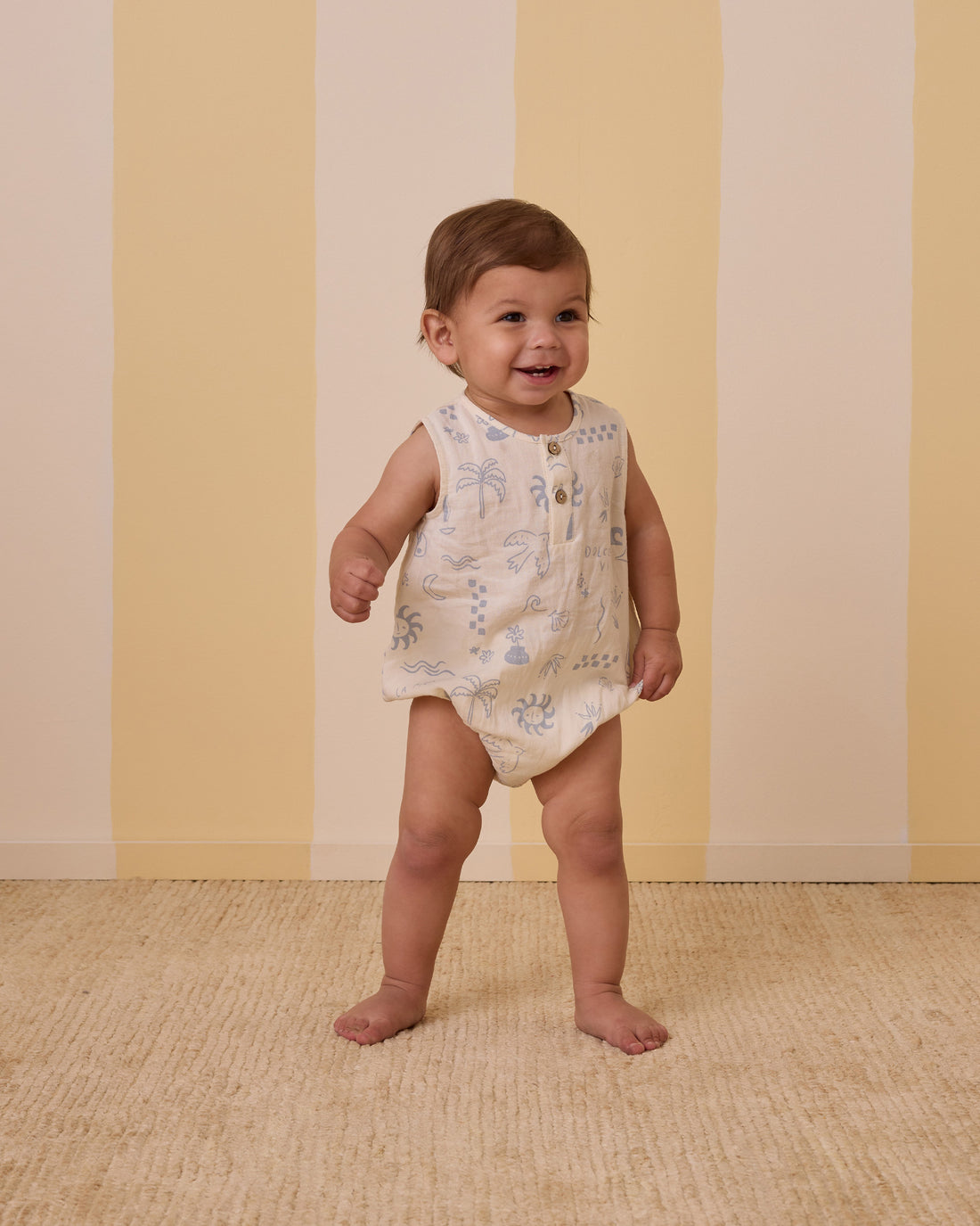 Rylee + Cru Beau Romper - Meditteranean