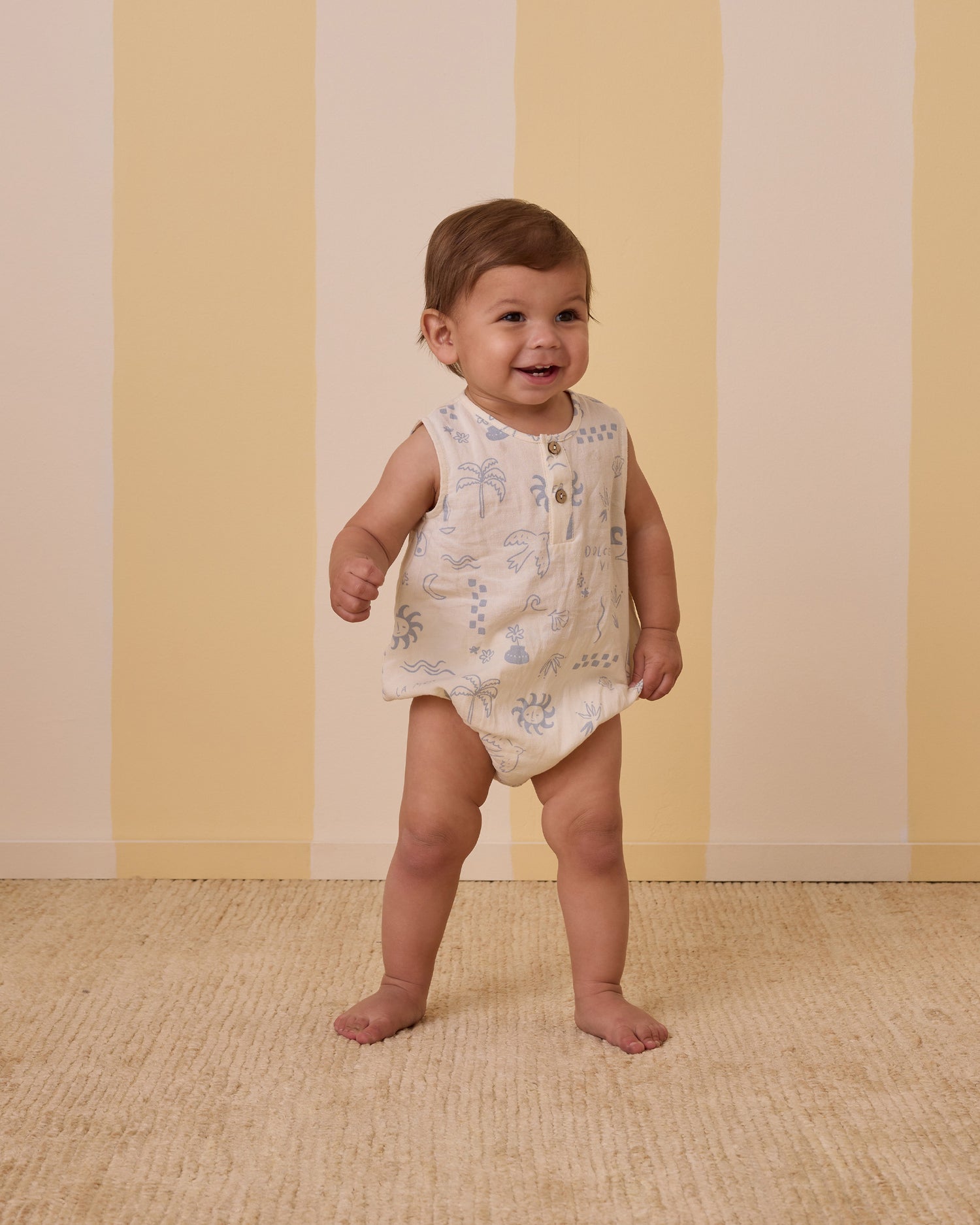Rylee + Cru Beau Romper - Meditteranean