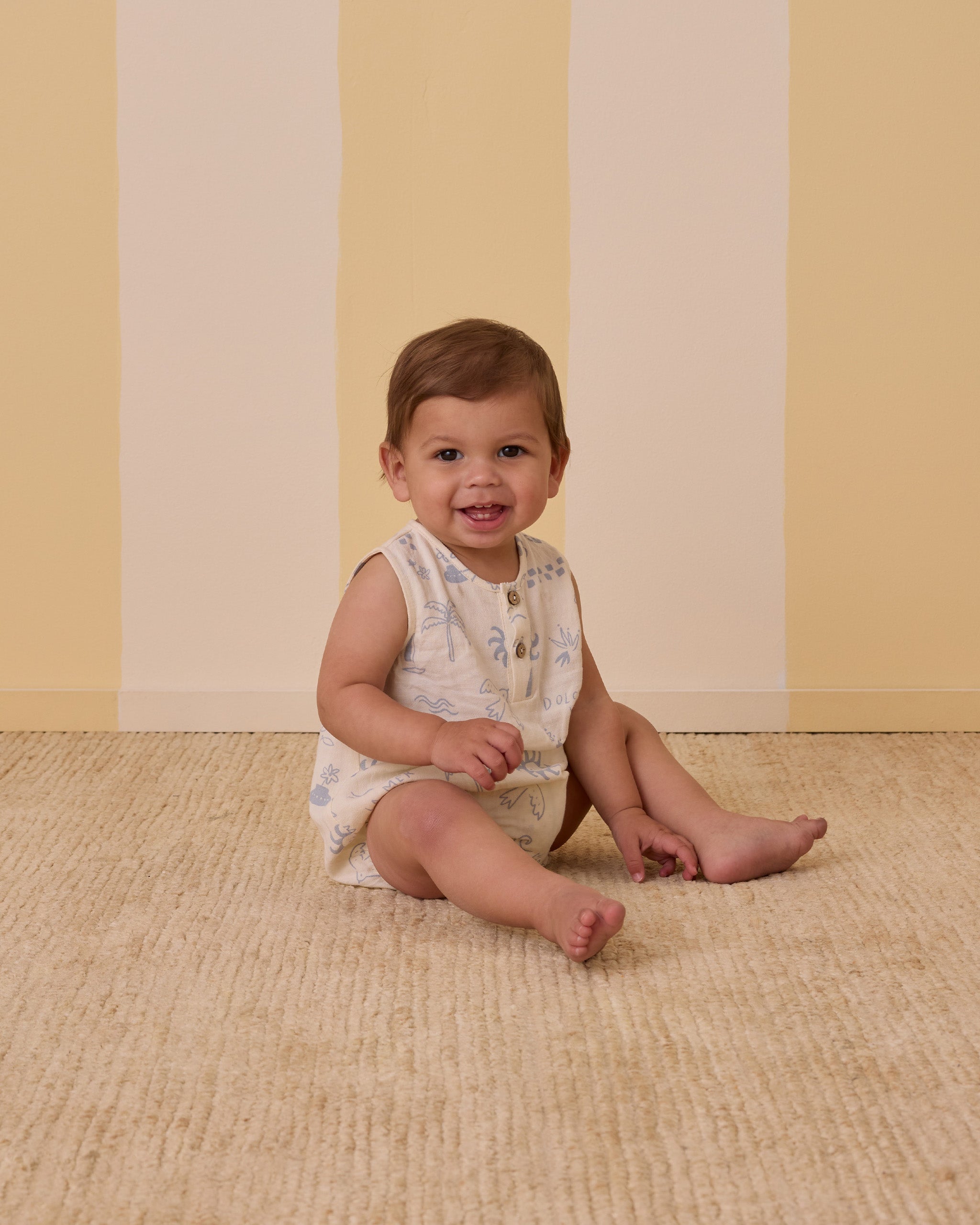 Rylee + Cru Beau Romper - Meditteranean