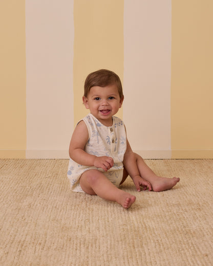 Rylee + Cru Beau Romper - Meditteranean