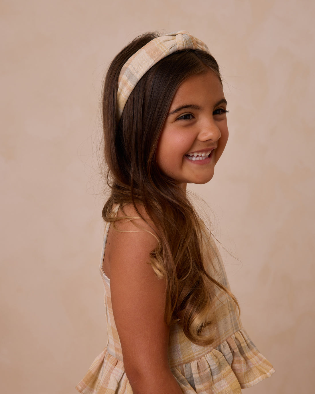 Rylee + Cru Knotted Headband - Pastel Plaid