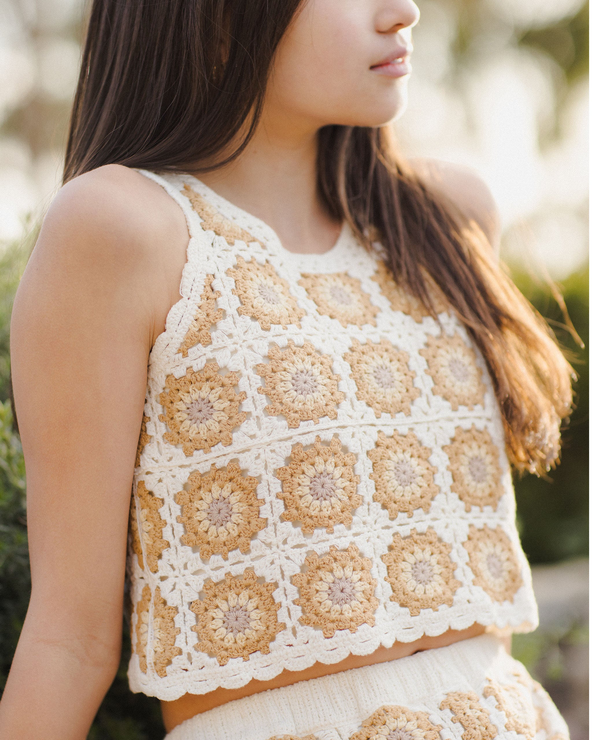 Rylee + Cru Teen Crochet Tank Set - Marigold Daisy