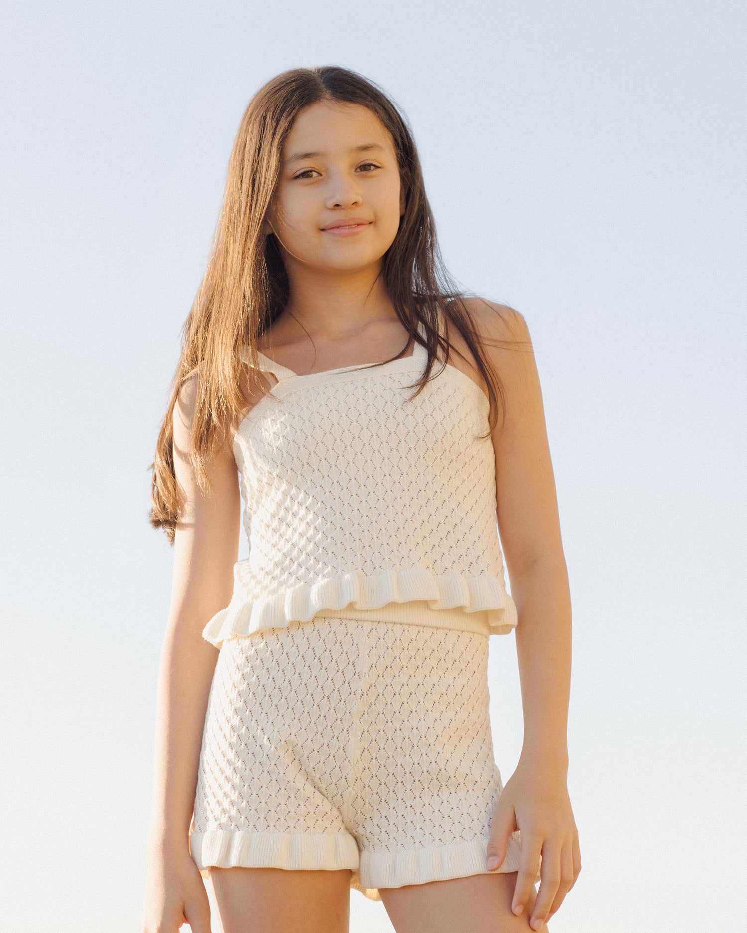 Rylee + Cru Teen Crochet Tank Set - Ivory