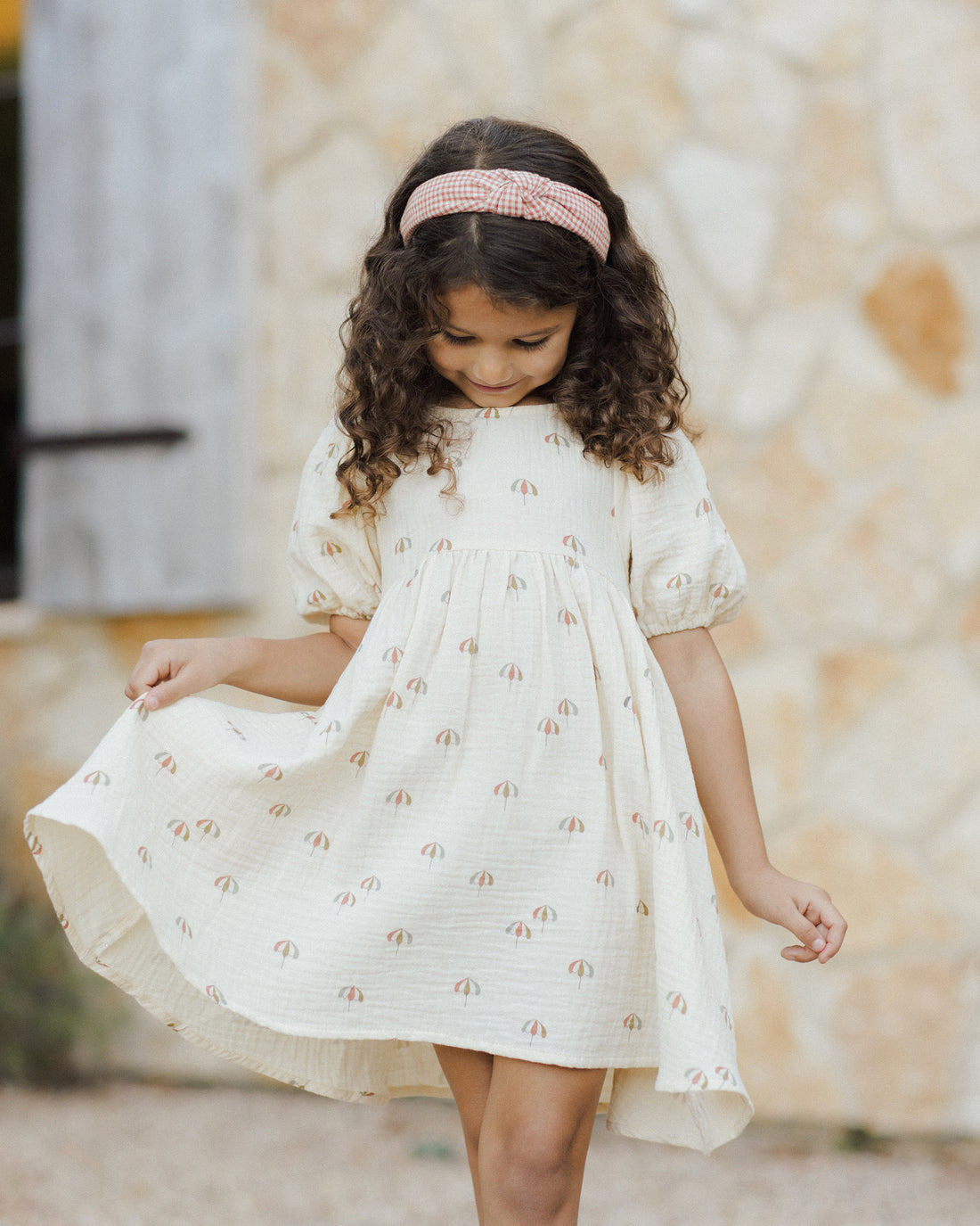 Rylee + Cru Knotted Headband - Poppy Gingham