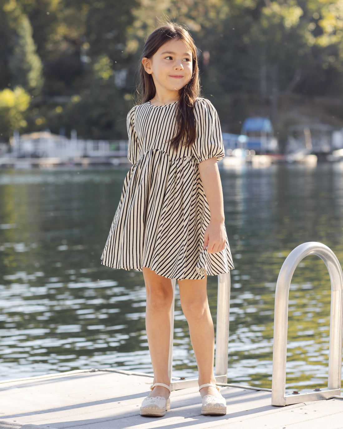 Rylee + Cru Rose Dress - Wavy Stripe