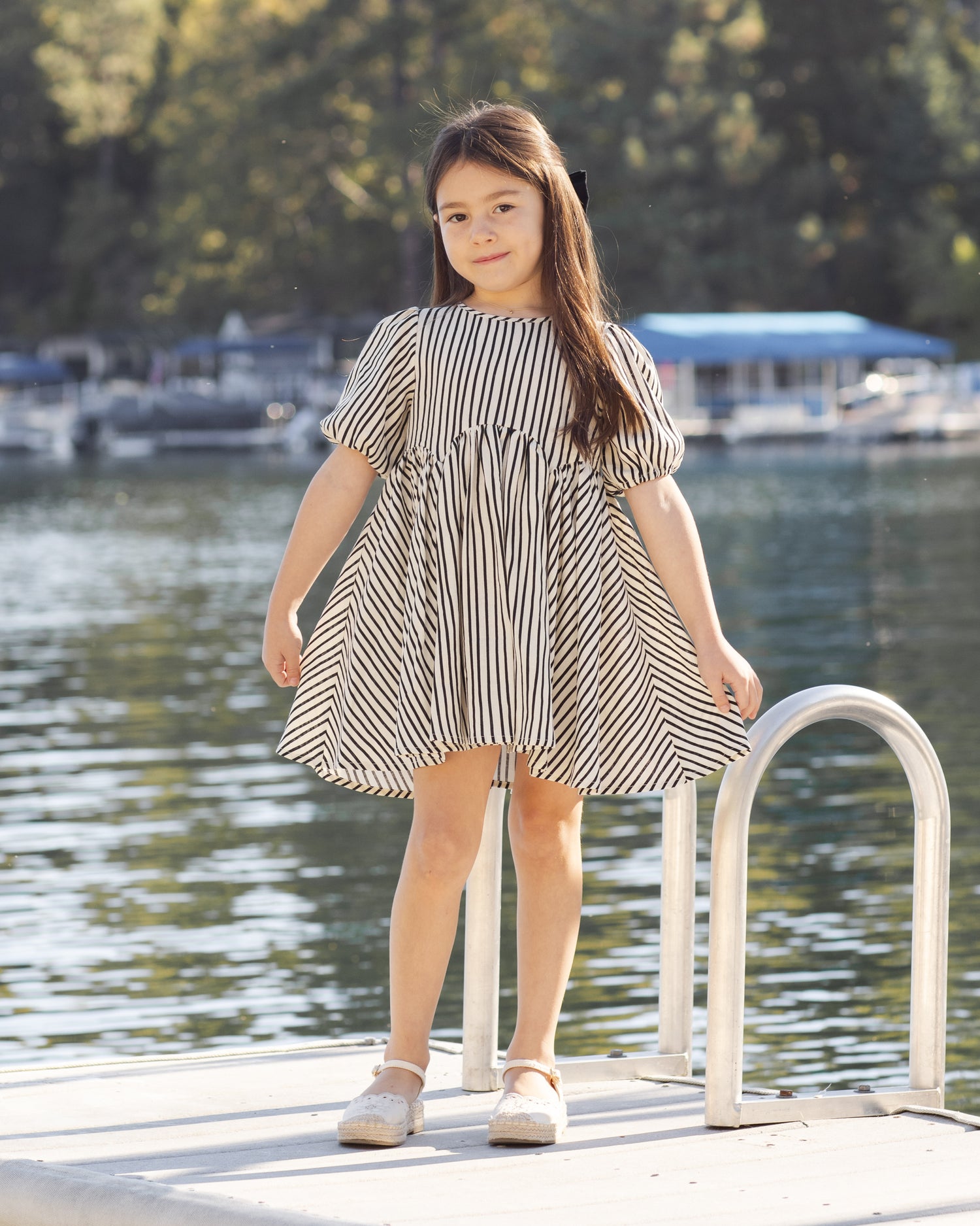 Rylee + Cru Rose Dress - Wavy Stripe