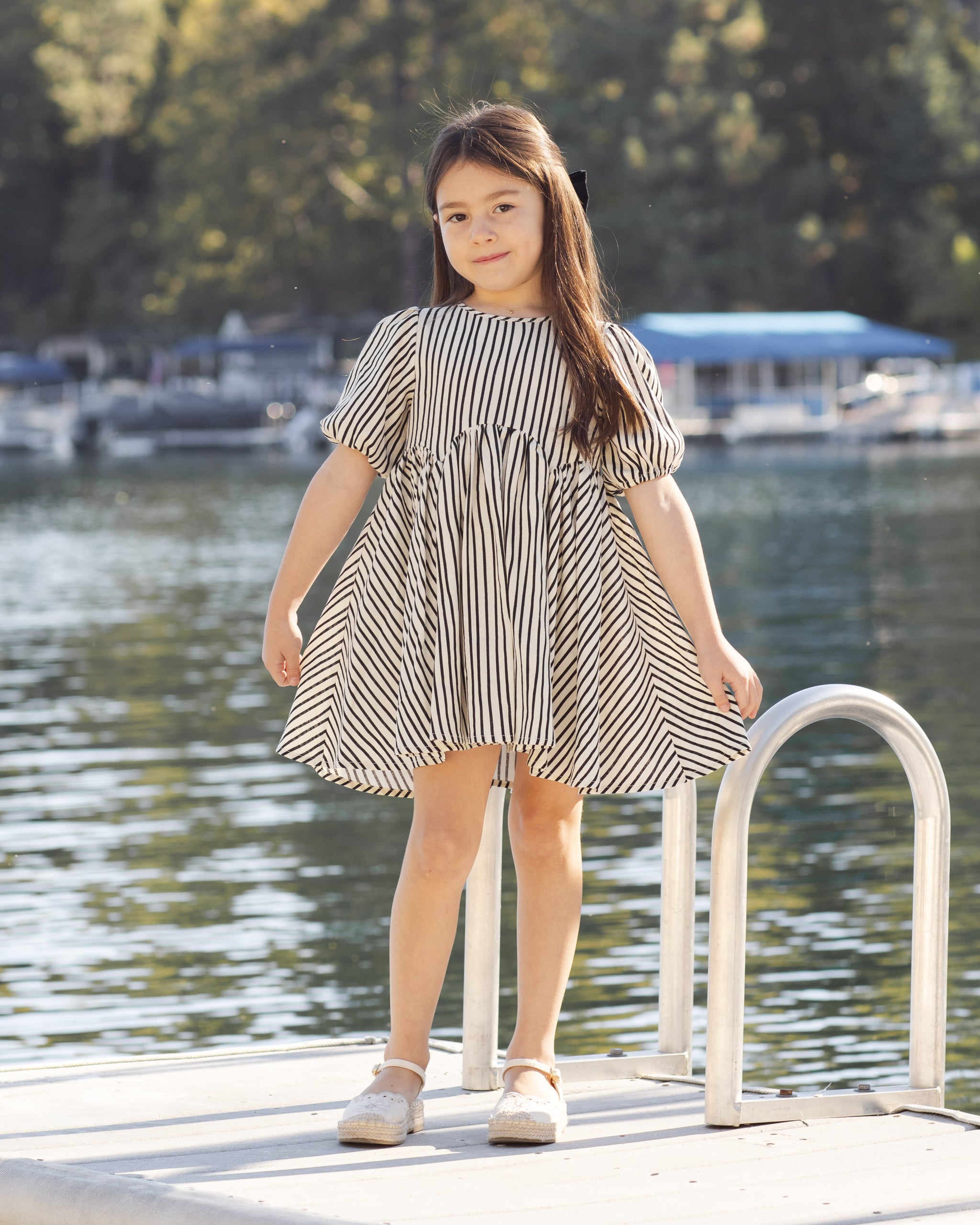 Rylee + Cru Rose Dress - Wavy Stripe