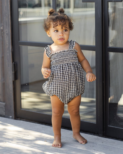 Rylee + Cru Julia Romper - Black Check