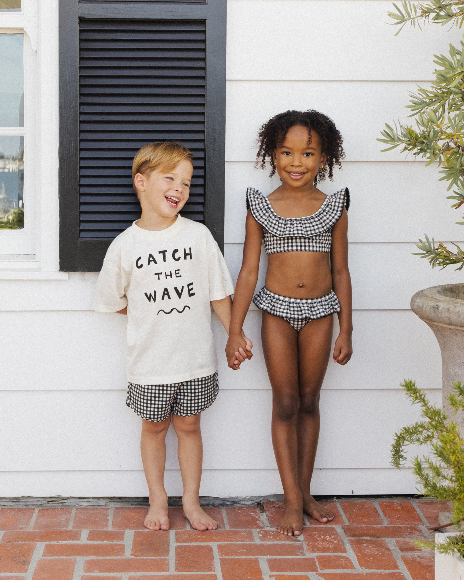 Rylee + Cru Margot Bikini - Black Gingham