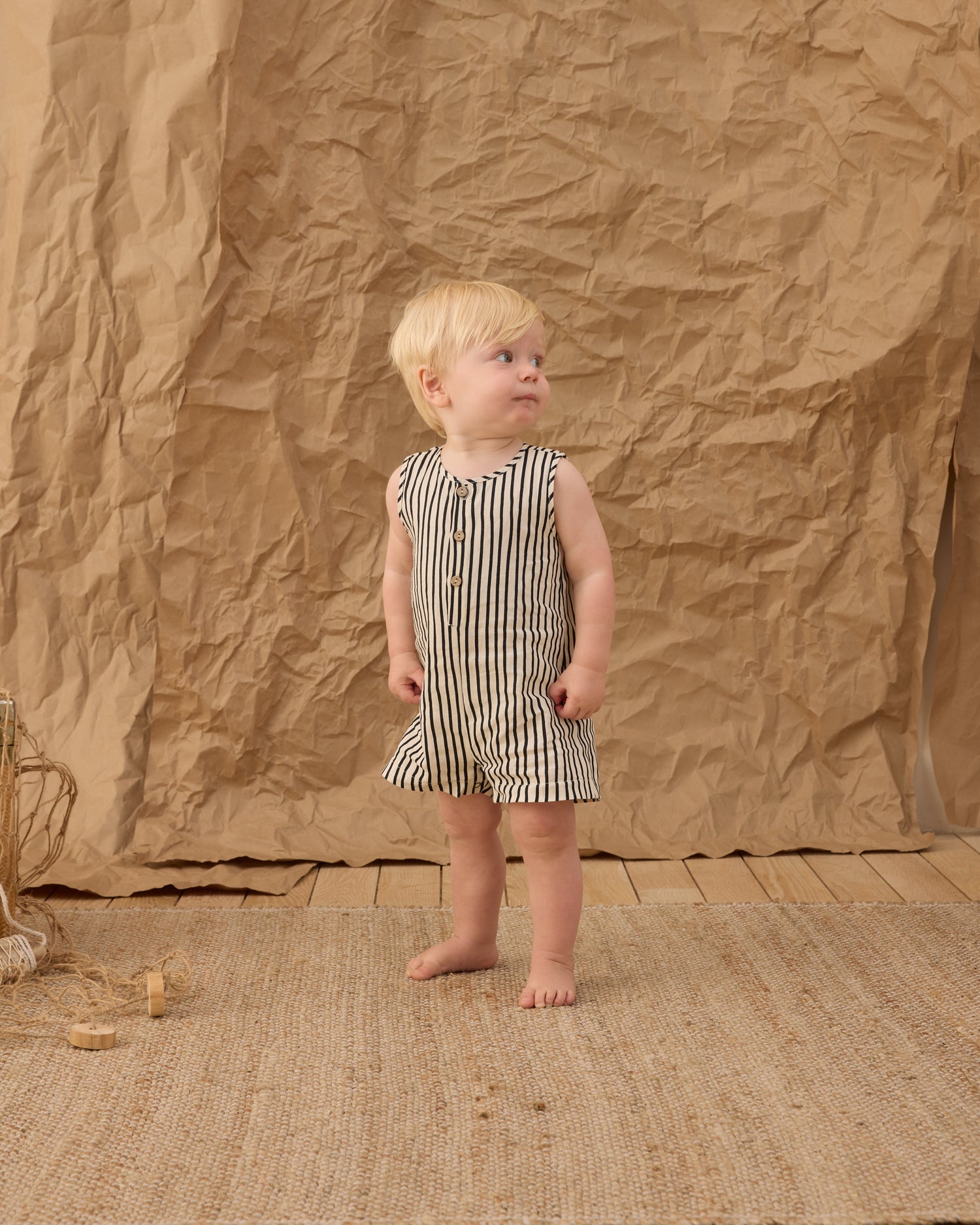 Rylee + Cru Mavrick Romper - Wavy Stripe