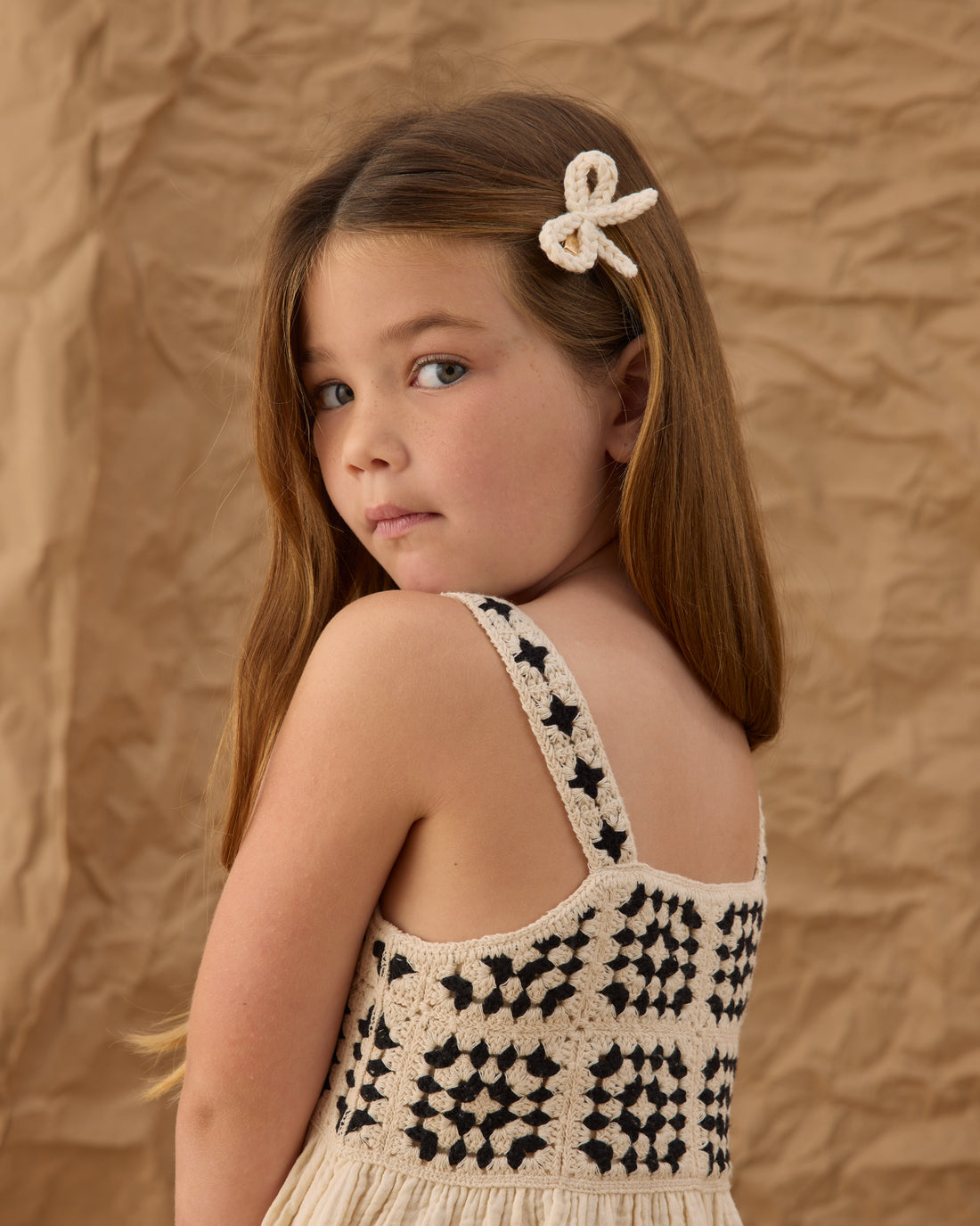 Rylee + Cru Crochet Bow Clips - Ivory