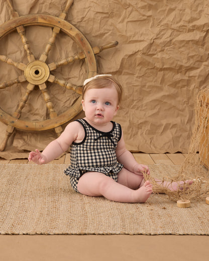 Rylee + Cru Skirted One Piece - Black Gingham