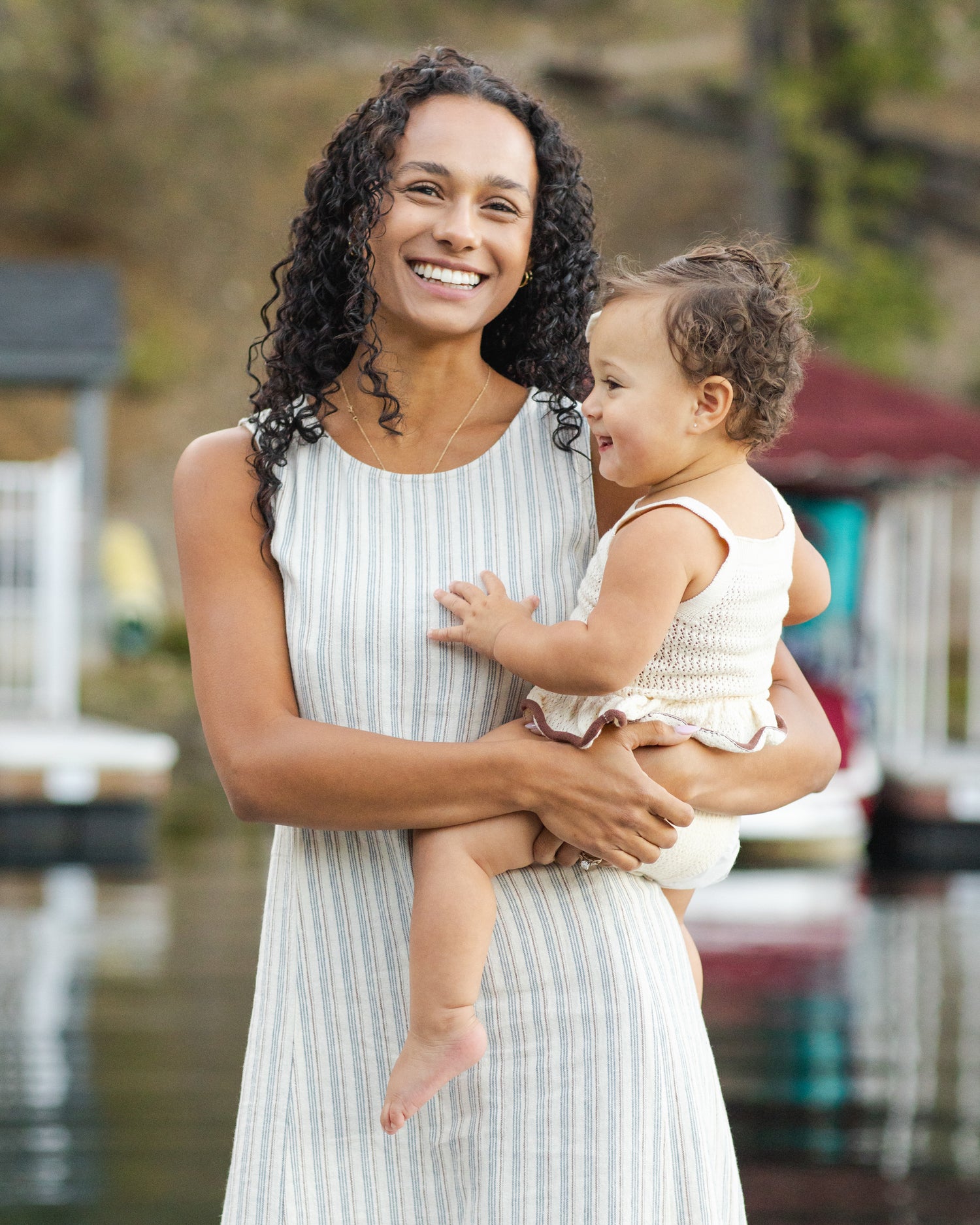 Rylee + Cru Crochet Ruffle Romper - Natural
