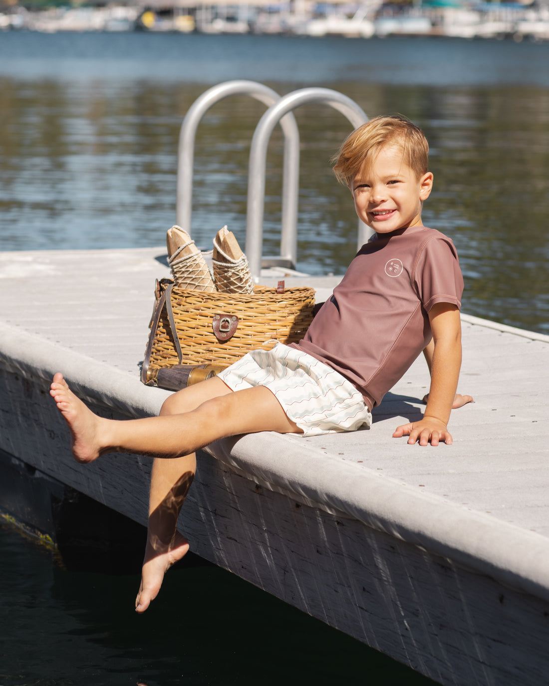 Rylee + Cru Swim Trunk - Wave Stripe