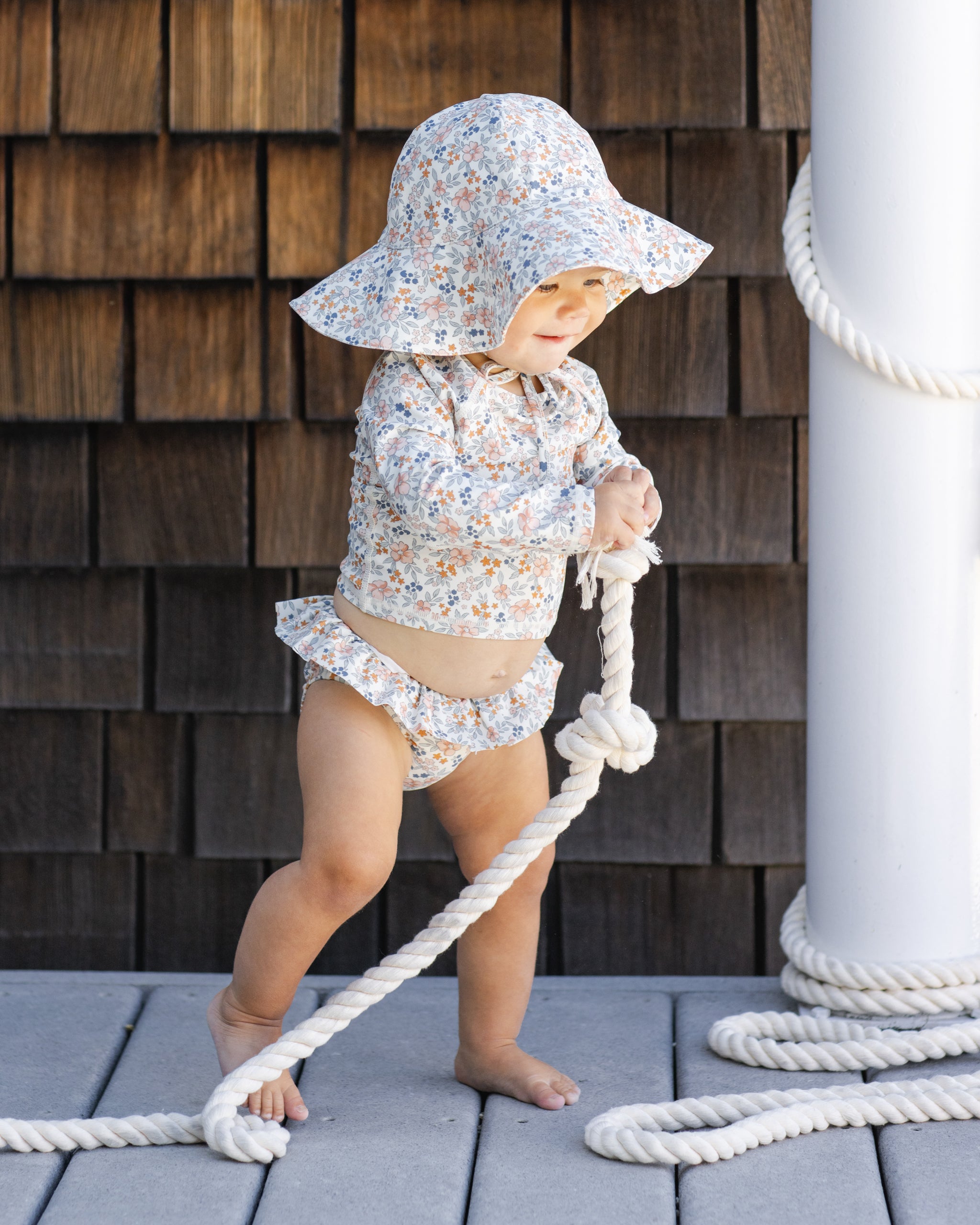 Rylee + Cru Floppy Swim Hat - Flower Field