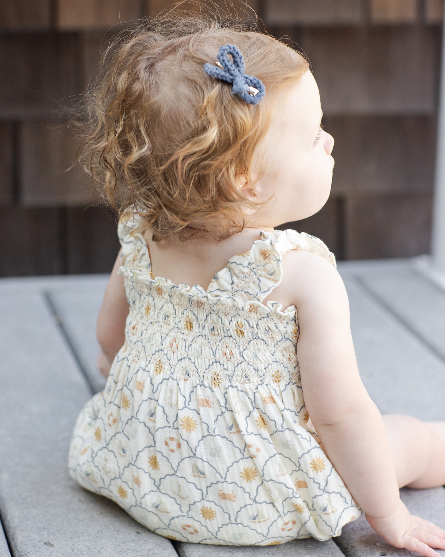 Rylee + Cru Crochet Bow Clip - Marine