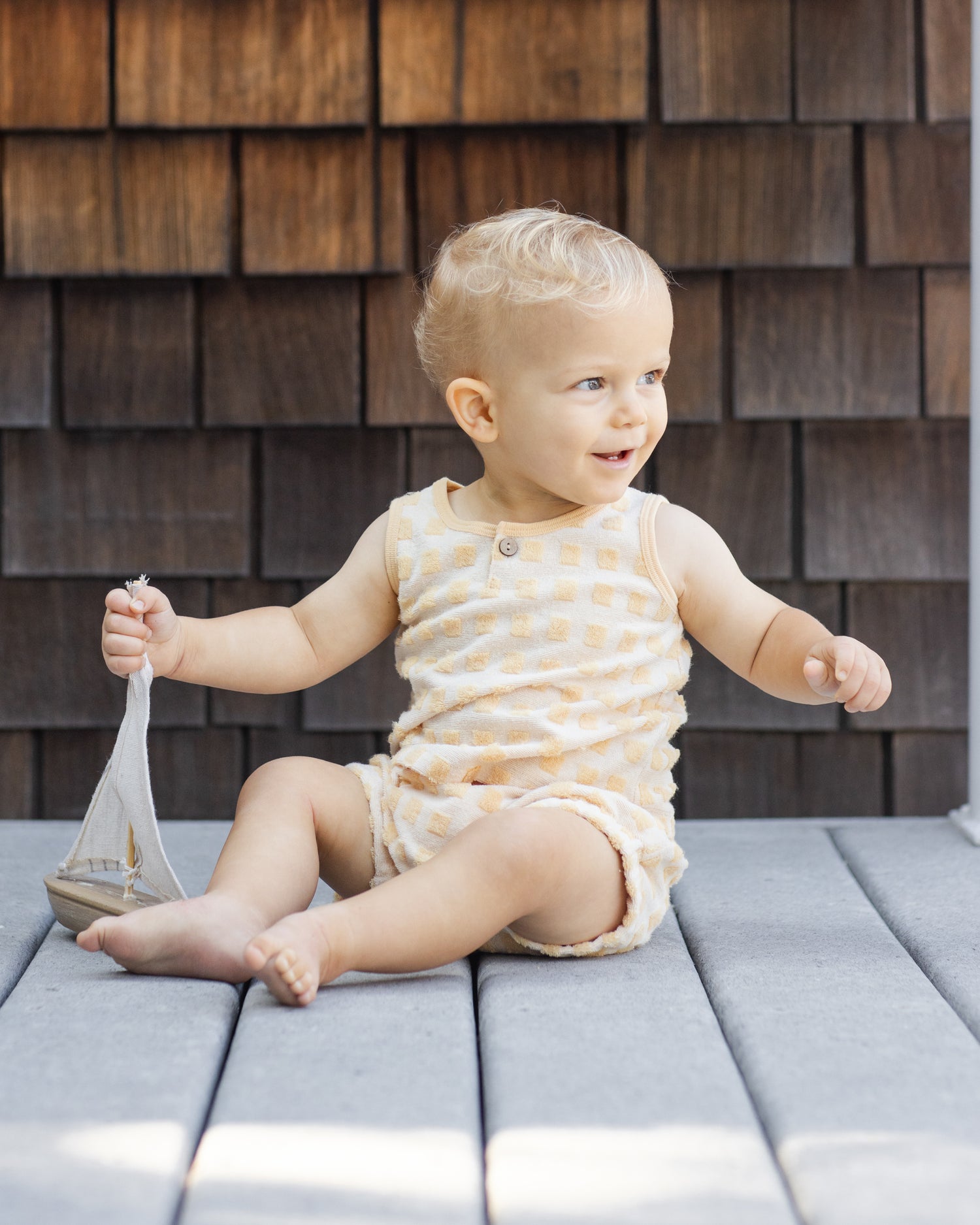 Rylee + Cru Baby Tank Set - Butterscotch Grid