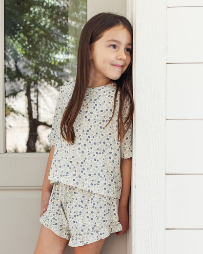 Rylee + Cru Mosie Set - Blue Ditsy