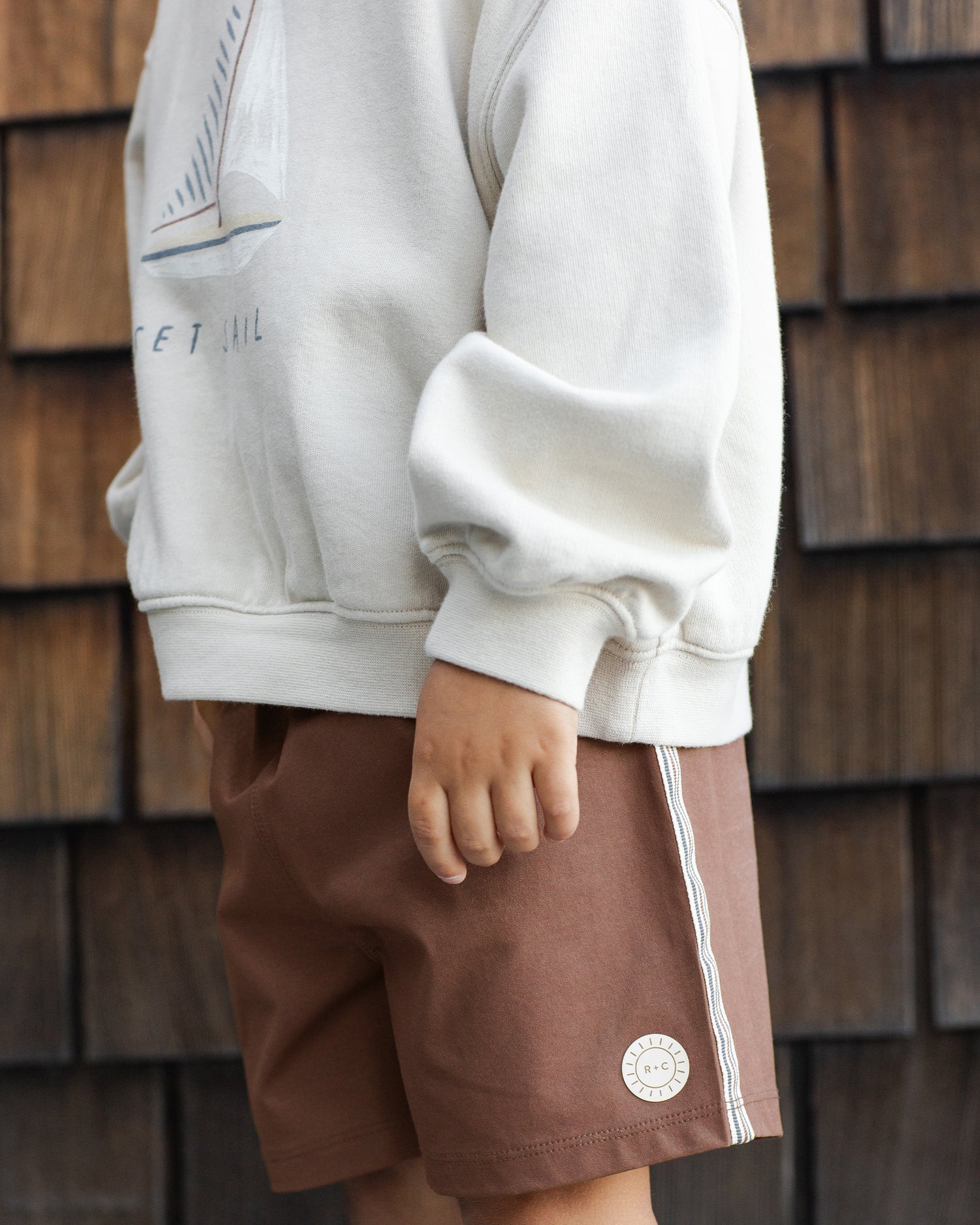 Rylee + Cru Paneled Boardshort - Chocolate